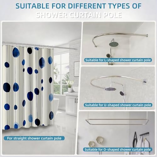 Rideau Douche Géométrique Imperméable et Lavable avec Ourlet Lesté Beige - 6