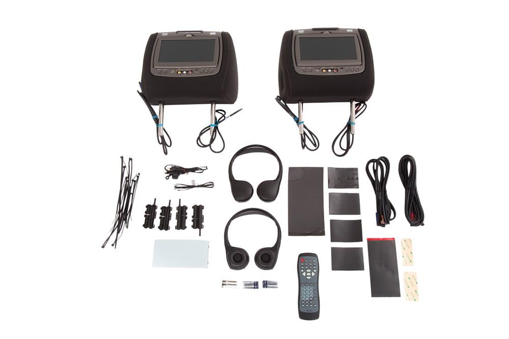 GM Accessories 23408419 Rear-Seat Entertainment System with DVD Player in Jet Black with Kalahari Stitching and All Terrain Logo