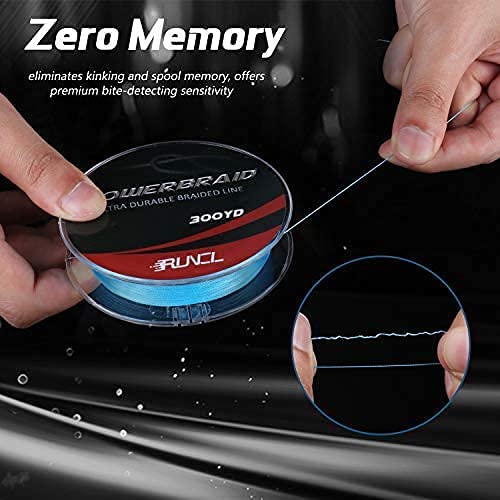 Image of RUNCL PowerBraid Fishing Line 4 /8 /9 Strands, Braided Fishing Line 300 /500 /1000Yds - Seamless Weaving Tech, Enhanced Coating Tech, Zero Stretch, High Sensitivity, Smaller Diameter - Braid Line 15-115LB
