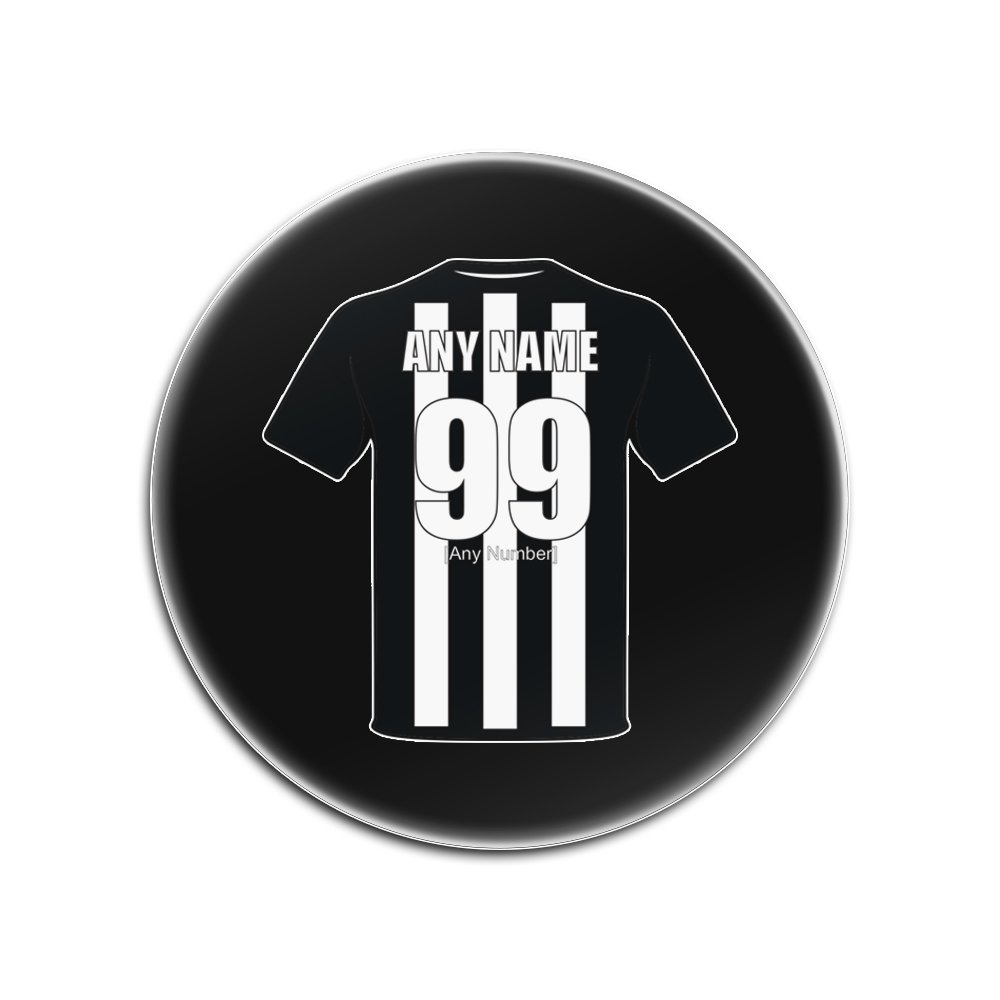 UNIGIFT Personalised Gift - Newcastle United Glass Round Coasters (Football Club Design Theme, Colour Options) - Any Name/Message on Your Unique Mat Pad - The Magpies Toon Geordies