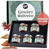 Gepp's Feinkost Gewürzreise zu Weihnachten I Gewürzmischungen von allen Kontinenten I Weihnachts-Geschenk für Sie & Ihn perfekt zum Grillen und Kochen I Spices zum Verfeinern von Dips & BBQ