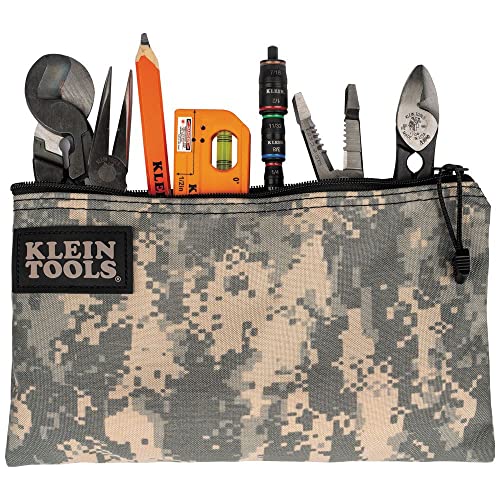 Klein Tools Bolsa com zíper 5139C, bolsa de ferramentas de nylon camuflada Cordura com fecho de zípe