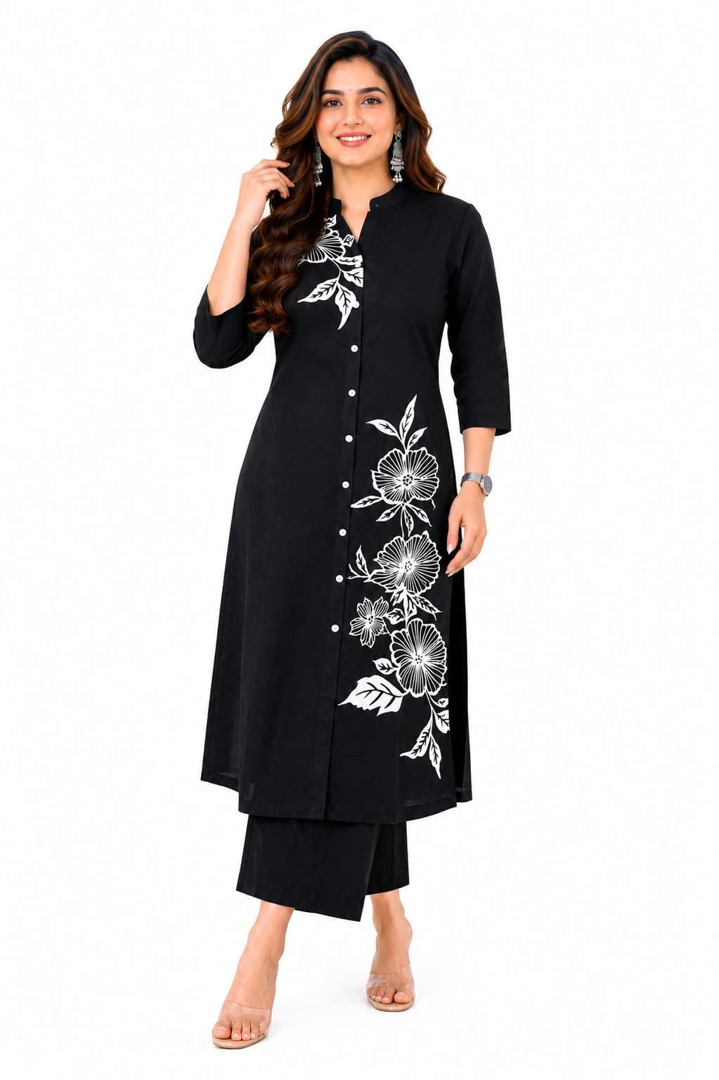 RAJVICE Women's Cotton Floral Printed Straight Kurti with Pant Set-picture-41