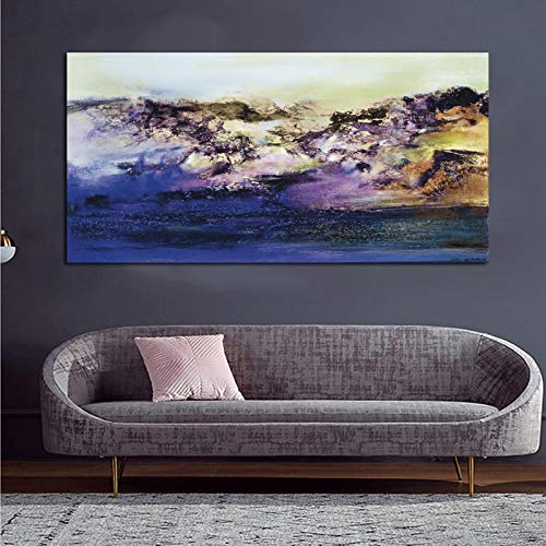 Peinture sur toile de paysage abstrait haut de gamme 50x100 cm