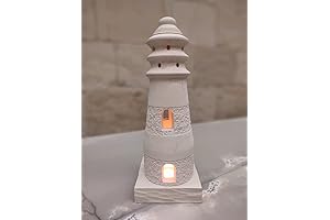 Exquisite Italian Lighthouse Stone Candle Holder & LED Lantern 2-in-1