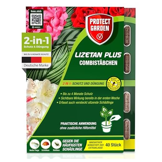 com-four® 160x Düngestäbchen - Blumendünger für Grünpflanzen und Blühpflanzen - Pflanzendünger für Wachstum und gesunde Blüten 6 PROTECT GARDEN Lizetan Plus Combistäbchen, Langzeit-Schädlingsfrei und Premium-Dünger in Einem, 40 Stück