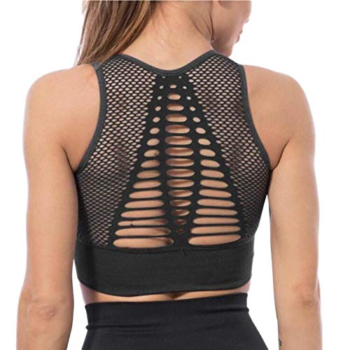 High Impact Support Sports Bras Padded Longline Bra Wirefree for Yoga Gym Workout