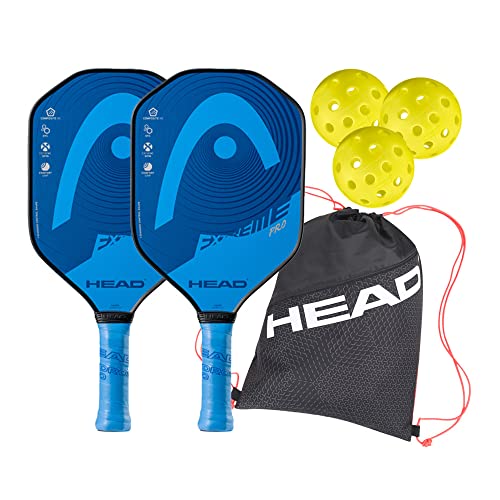 HEAD Extreme Pro 2 Composite Pickleball Paddle Bundle with Carrying Bag and 3 USAP Approved Penn Balls