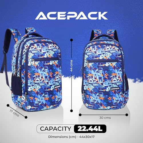 Image of ACEPACK 21.6L Backpack - Lightweight & Durable School Bag with Breathable Mesh Padding, Adjustable Straps & Fun Design