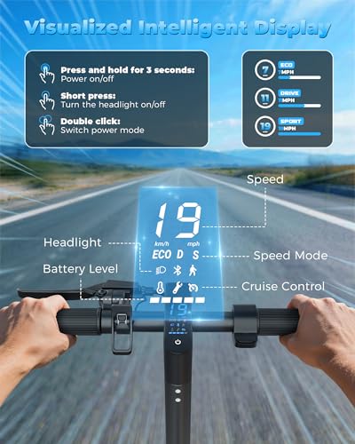 Image of Maxshot Electric Scooter, 350W /500W Powerful Motor, 19-22 MPH Max Speed, 15-28 Miles Range, Foldable escooter with Dual Braking Systems, Smart APP