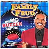 Spin Master Games, Family Feud: Big Buzzer Edition, Play The Feud at Home with Included Electronic Buzzer for Family Game Night & Trivia Cards, for Kids & Family, 3-10 Players, for Ages 8 & Up