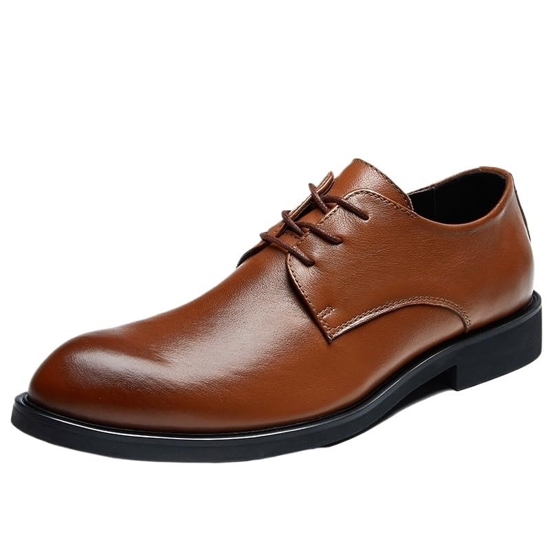 Mens Dress Formal Shoes Luxury Leather Prom Wedding Rubber Sole Slip Casual Lace-up Tuxedo Plain Toe2