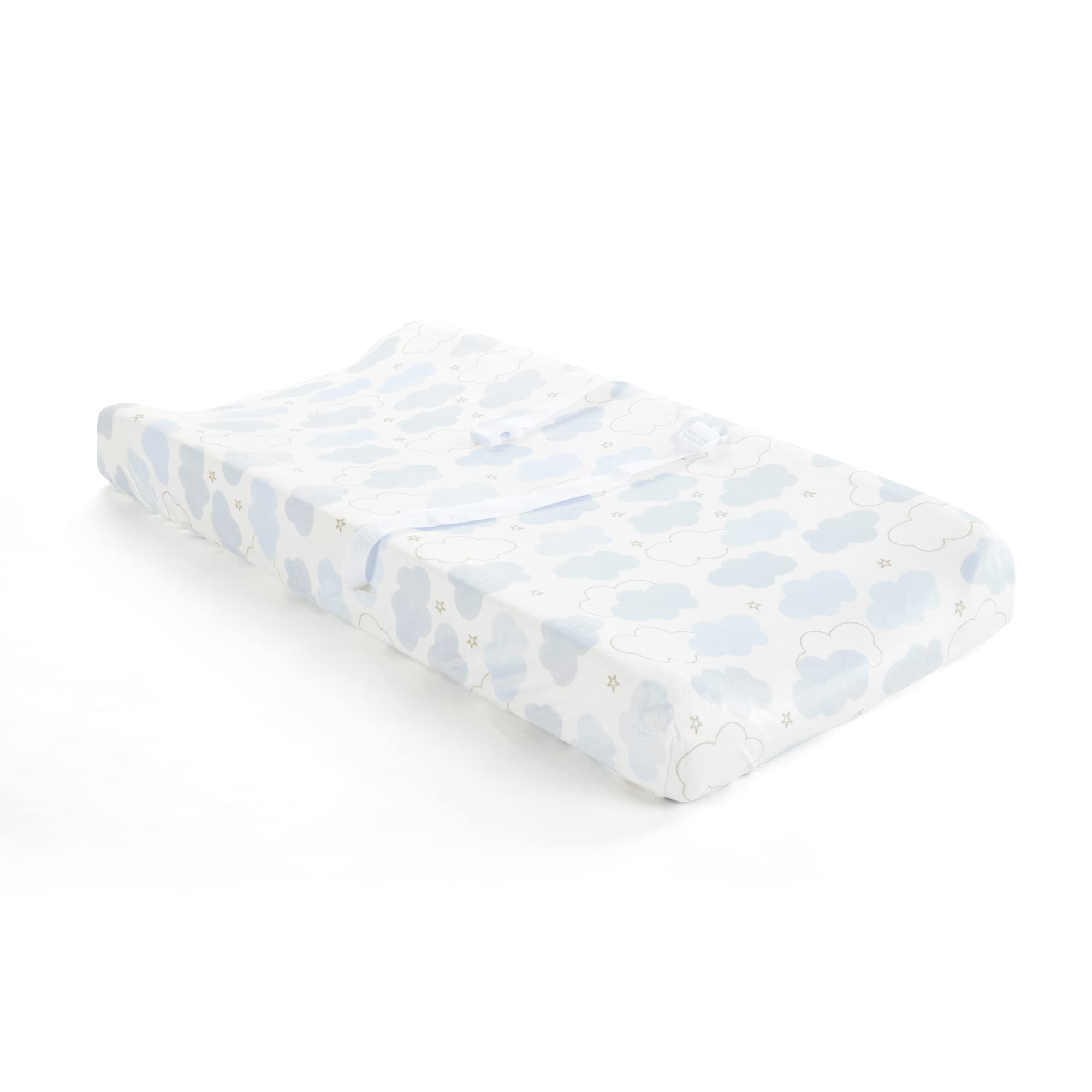 Lush Decor Goodnight Little Moon Clouds Soft & Plush Changing Pad Cover, 32" x 16" x 5", Blue-image-27
