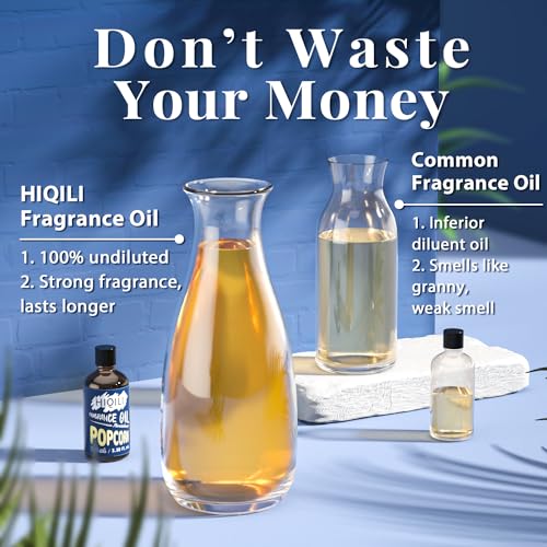 HIQILI Popcorn Essential Oil 100ml - Gourmand Fragrance Oil for Diffuser & Air Freshener, Sweet Scented Oil for Personalized Perfume Making, Soup Candle Making Supplies 3.38 Fl Oz - Thumbnail 3