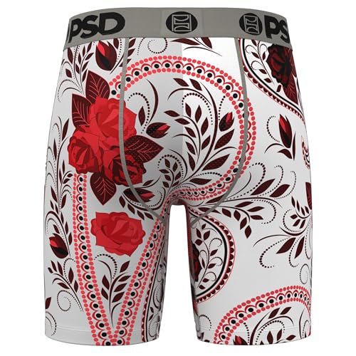 PSD Men's Boxer Briefs - Paisley Blanco, 7 Inch Inseam, Moisture-Wicking, 4-Way Stretch, Boxer Briefs for Men, Medium4
