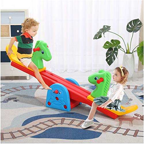 Kids Teeter Totter Outdoor Seesaw | Childrens Indoor and Outdoor Heavy-Duty Seesaw,Teeter-Totter Rocker Toy Backyard Playroom Equipment with Easy-Grip Handles (from US, Multicolour 2)