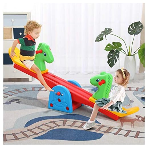 Kids Teeter Totter Outdoor Seesaw | Childrens Indoor and Outdoor Heavy-Duty Seesaw,Teeter-Totter Rocker Toy Backyard Playroom Equipment with Easy-Grip Handles (from US, Multicolour 2)
