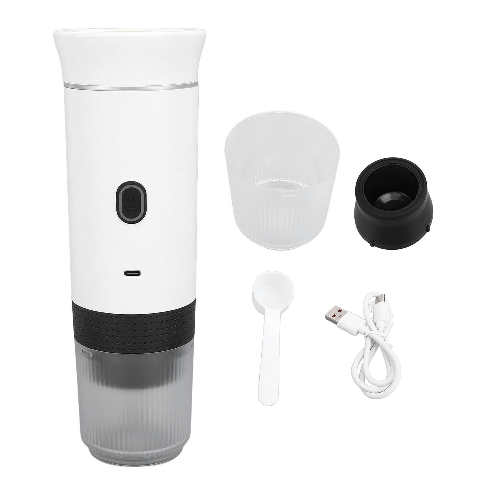 RiToEasysports Caffettiera Elettrica Portatile Comodo Funzionamento con un Pulsante per gli Appassionati di Auto e attività All'aperto (WHITE)