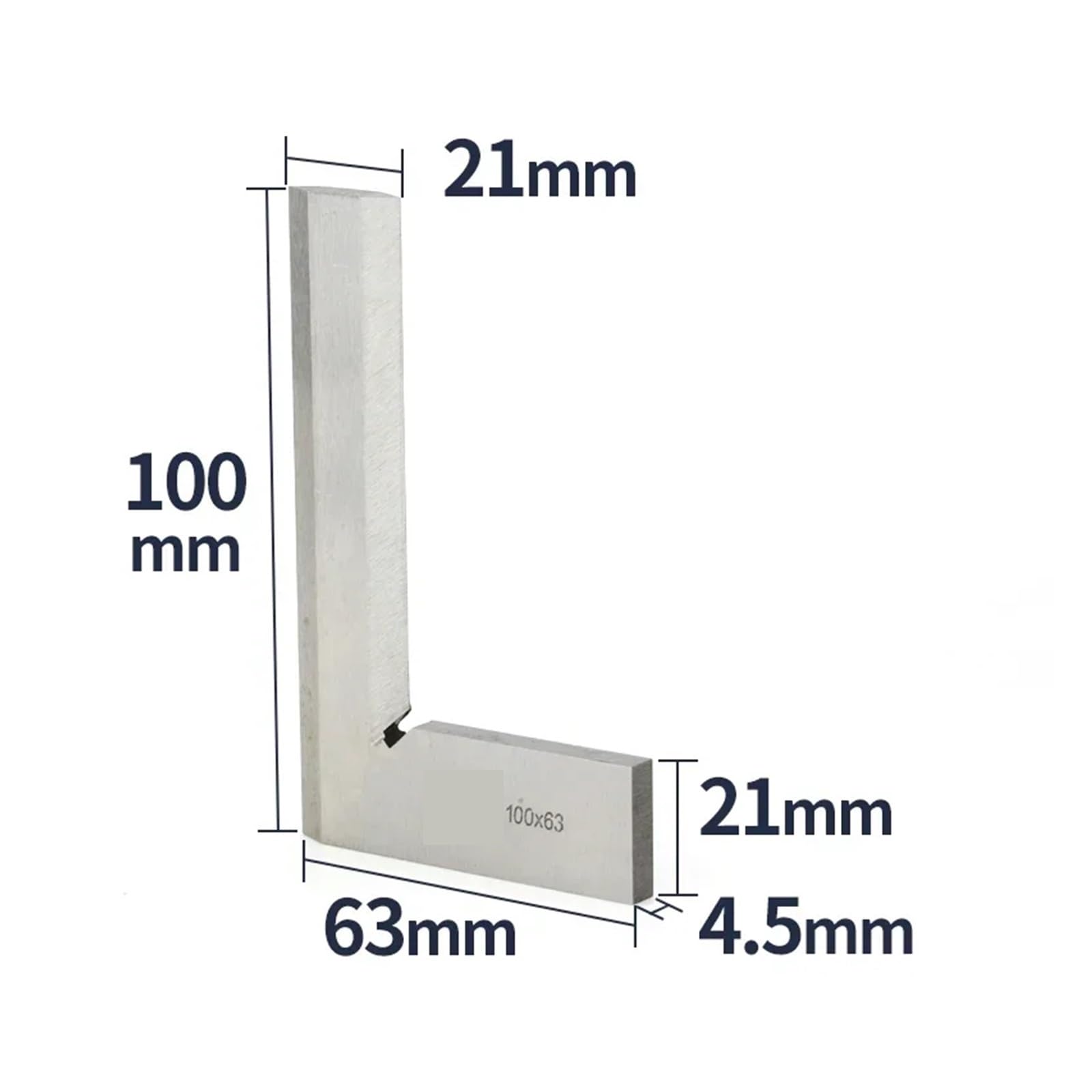 Set di Calibri, Righello squadrato con bordo a coltello da 90 gradi for falegnameria, carpenteria e utensili for, squadre di misurazione, righello angolare(100x63 Square Ruler)