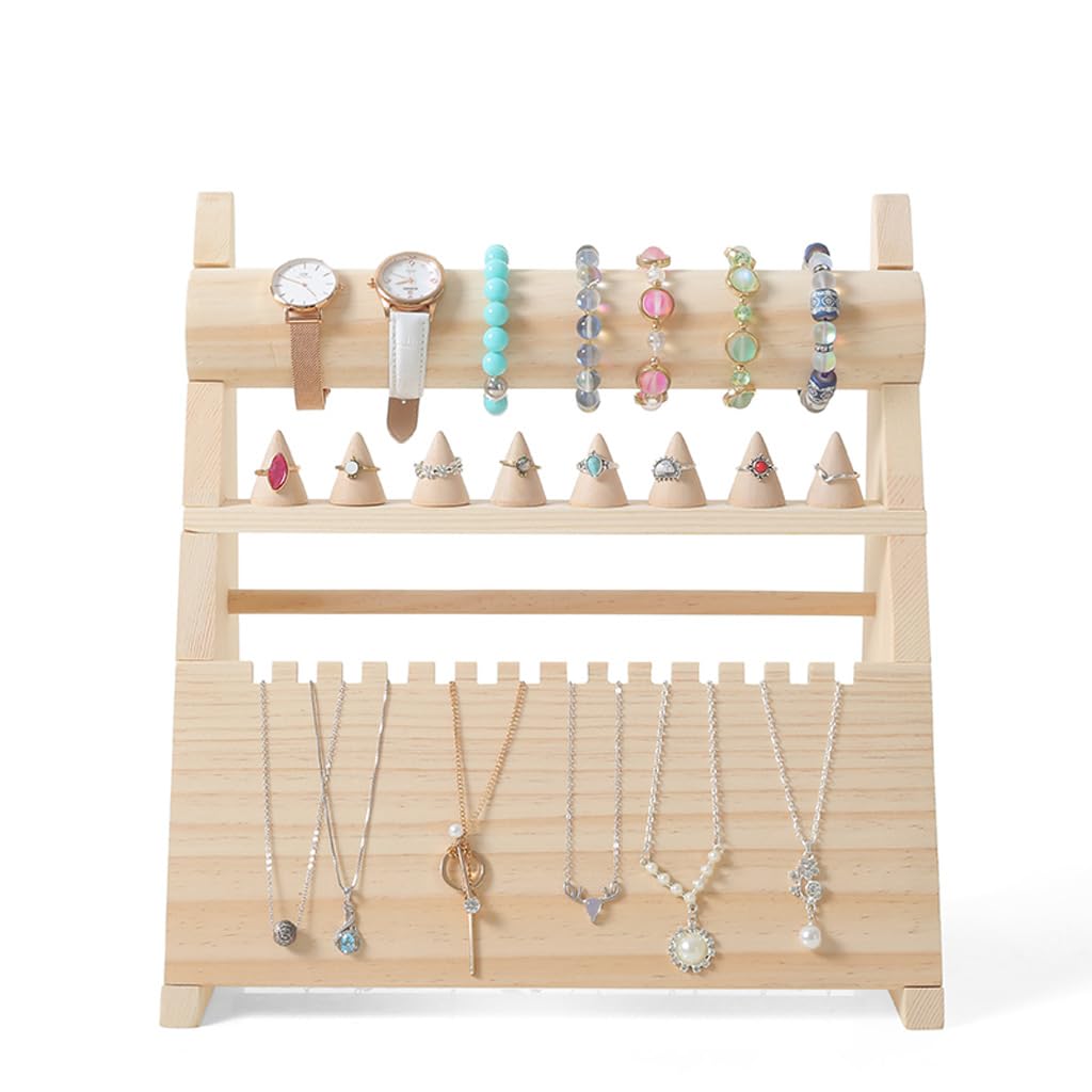 Espositore per Gioielli in Legno, espositore per Gioielli, espositore con Ganci, per Orecchini, collane, bracciali, Orologi e Anelli, espositore per Orecchini, espositore per Gioielli (