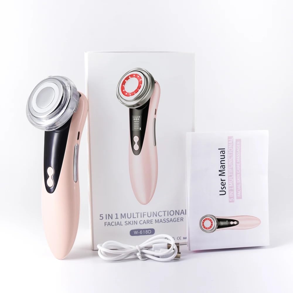 5 In 1 Face Lifting Skin Rejuvenation Massager Red Blue Light Photon Therapy Eye Care Facial Cleaning Beauty Device (B0CDHCS9Y7) Amazon Price History, Amazon Price Tracker
