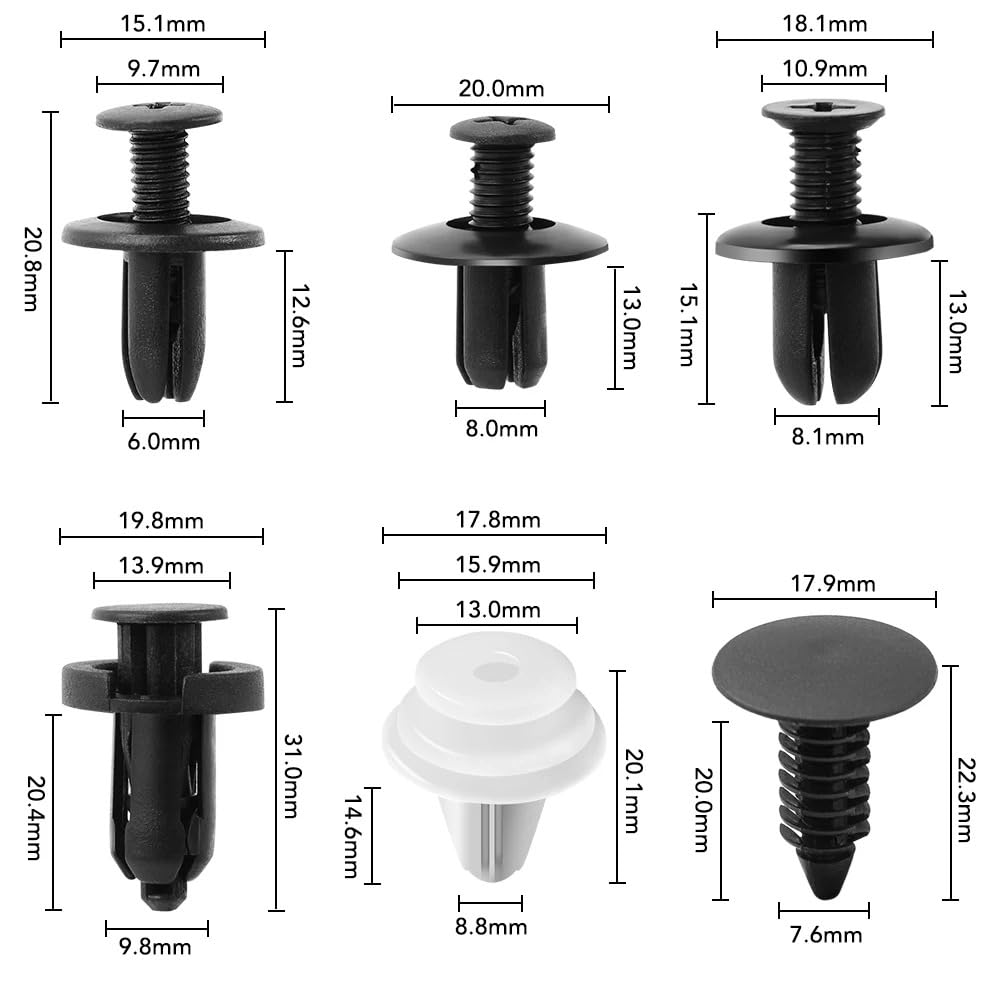 10 Clips Fixation Pare-chocs Avant VVO Pour Renault Kadjar - OEM 7703077469 - Neuf
