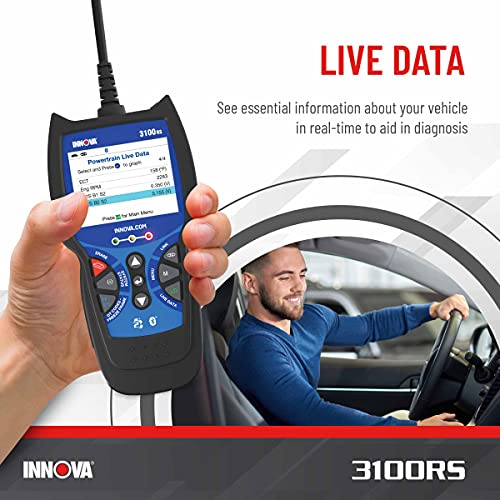 INNOVA 3100RS, OBD2 Scanner, ABS SRS Airbag Scan Tool with Airbag Light & Oil Light Reset, Stream Graph & Record Live Data, Get Suggested Repair & Parts on iPhone or Android by Innova - Image 7
