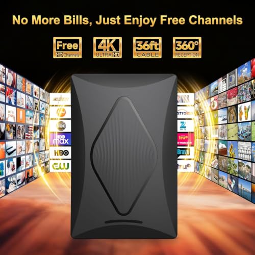 Image of 2026 TV Antenna for Digital TV Indoor /Outdoor, 200% Wider Signal Reach Long Range Smart HDTV Antenna for Local Channels, Support 4k 8k 1080p with Amplifier Signal Booster