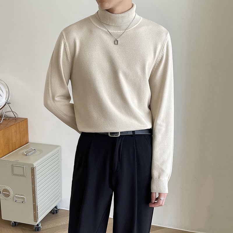 Turtleneck Sweater for Men in Autumn and Winter Thickened Pullover Sweater Hong Kong Style Casual Base Layer4