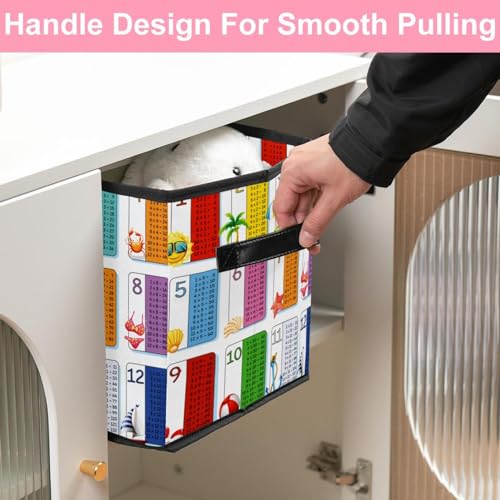 Boîte de rangement en tissu cube avec poignées robustes pour dressing