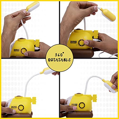 Image of WISHKEY 2 in 1 Study Table Rechargeable LED Lamp with Eye-Protecting Light for Students, Attractive Color Changing Night Desk Lamp with USB Charging for Boys & Girls (Pack of 1, Yellow)