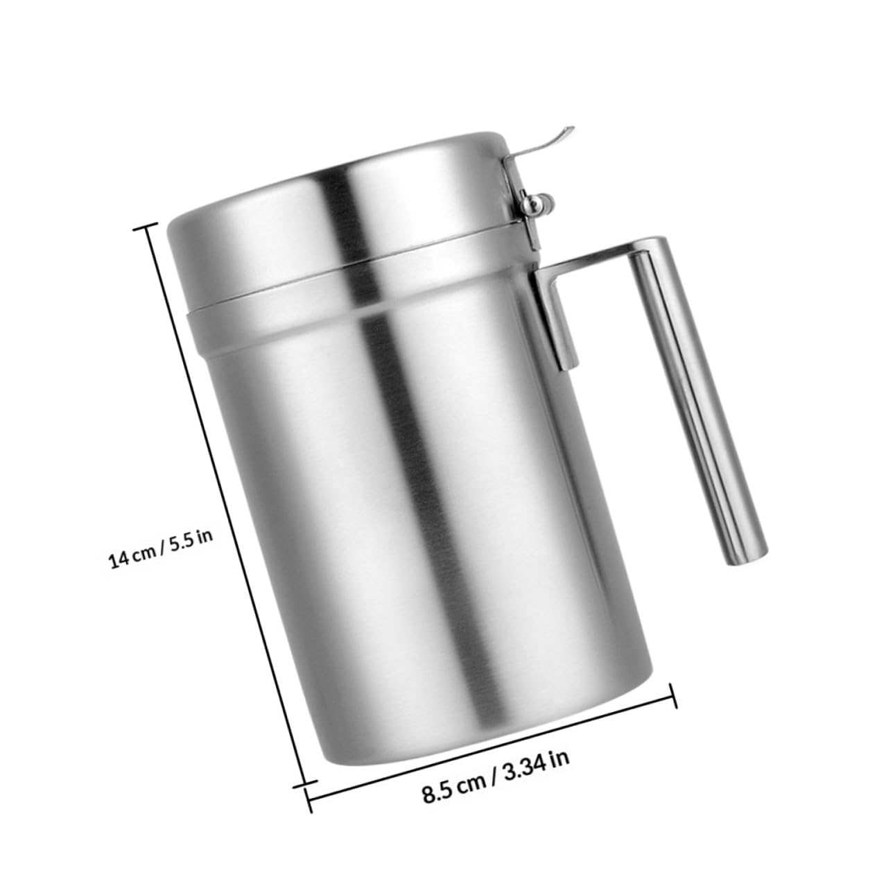 Zerodeko Contenitore Olio Cucina 550ml in Acciaio Inox 304 Antigoccia Manico, Dispenser Olio e Aceto per Condimenti, Accessorio da Cucina per Uso Domestico