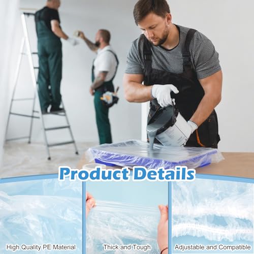 Doublures jetables pour bac à peinture 45cm Hysagtek, lot de 30 protections plastique