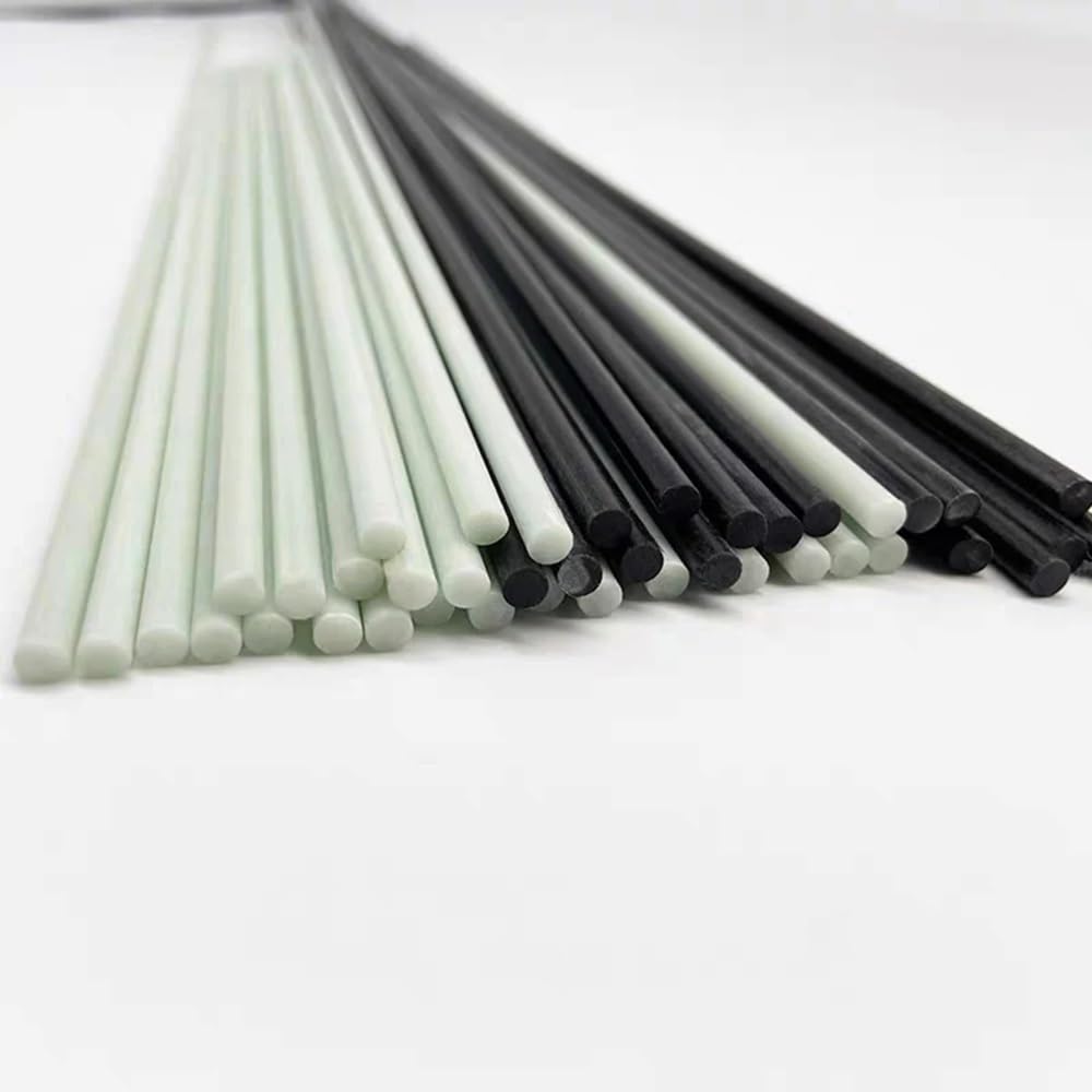 Pali in fibra di vetro ad alta resistenza for ombrelloni e supporto for piante - 10 pezzi 500 mm, diametro 0,8-10 mm, nero/bianco(Black,10pcs 10.0x500mm)
