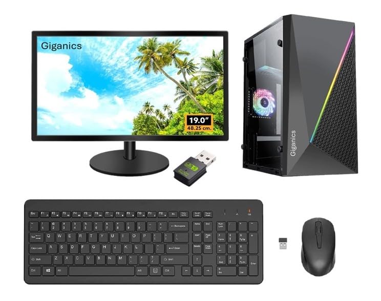 Image of AIO Assembled Desktop PC | Core i7-2600 | 16GB RAM | 256GB SSD | 19'' Monitor | 2GB Graphics Card | 5G WiFi & Bluetooth | Wireless K&M | Win11 & MS Office | 1 Year Warranty (16-256-2GB)