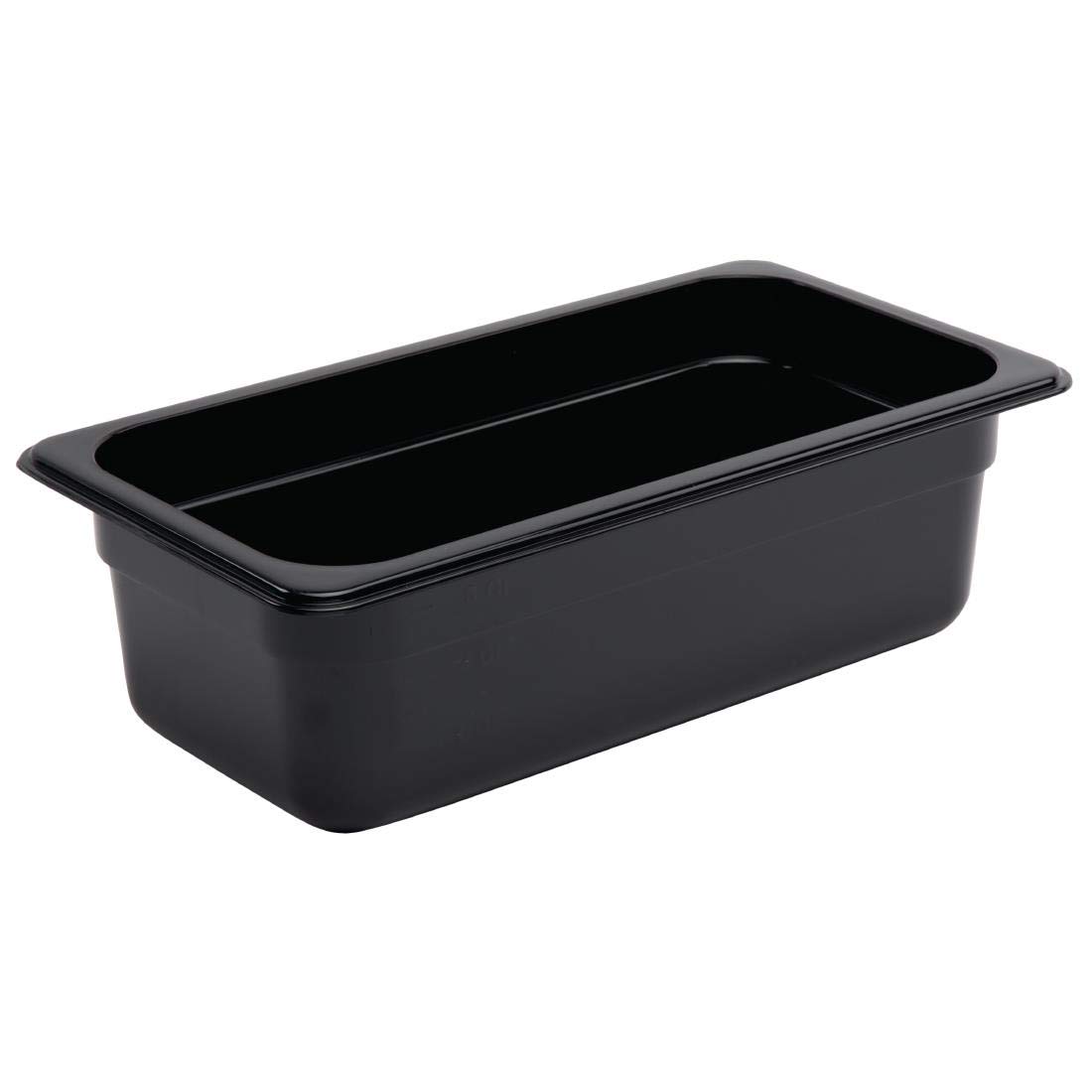 Vogue 1/3 Gastronorm Container 100mm 3.8 Litre Black Catering Food Storage Pan