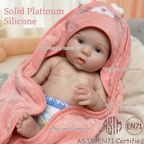 Muñeca bebé reborn de silicona 18 pulgadas realista miniatura 2