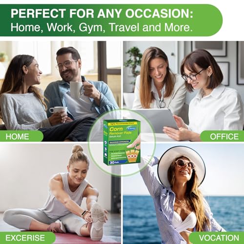 Image of Ulensy Corn Remover Pads for Feet and Toes: 30-Pack Sast Effective Medicated Bandages for Kids Adults Seniors Teens Workers Men Women - alicylic Acid Extra Strength Treatment
