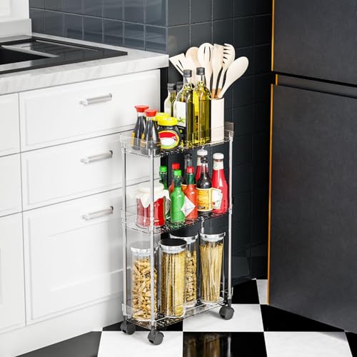Rangement à plusieurs niveaux et chariot mobile pour espaces étroits
