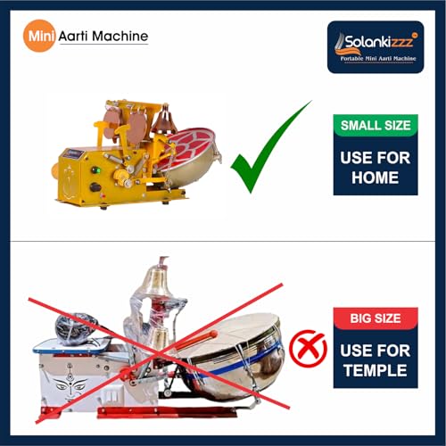 Image of God-Mantras, Shankh & Mayur Sound Fully Automatic Electric Mini Aarti Machine With Nagara, 2-Bells & Jalar For Home Temple, Satsang Or Pooja Room (Deluxe)