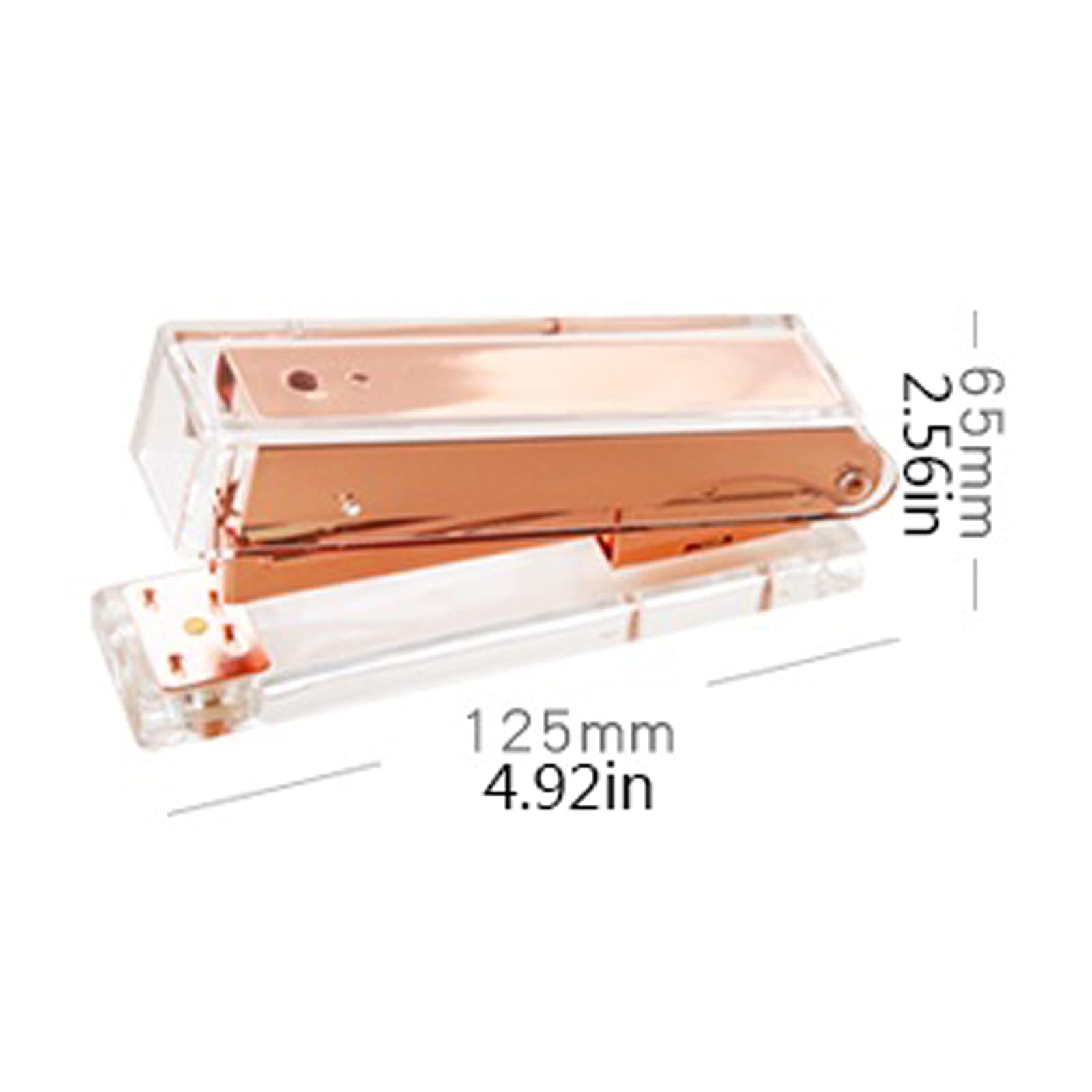 TOMYEUS Hefter Hefter Handheld Hefter Metall Acryl Hefter 24/6 26/6 Fügen Sie 1000 stücke Heftklammern Home Office Supplies Rose Gold Gold Heftklammern (Color : Rose Gold Stapler)