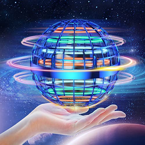 Flying Orb Ball Toy, Yamyshine 2022 Upgraded Pro Magic Nebula Orb Hover Ball Boomerang, 360Â° Rotating Flying Spinner Mini Drone for Kids, Floating Flying Ball (Blue)