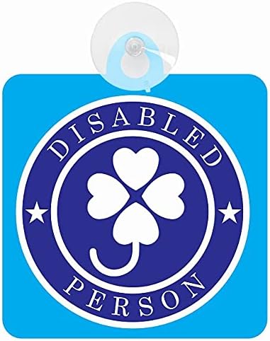 Amazon Co Jp セーフティサイン 障がい者マーク クローバー Disabled Person 安全運転 吸盤タイプ あおり運転 対策 クローバー ブルー 車 バイク