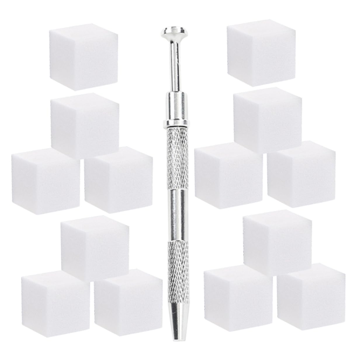 HAPINARY Manicure Nail Art Sponges with Fade Technique Soft Sponge and Stainless Steel Gripper Tool