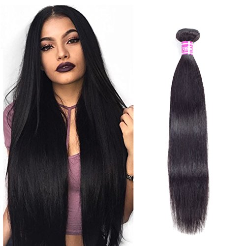Straight Virgin Hair 1 Bundle Deal 16 Inch 100% Unprocessed Straight Human Hair Extensions Natural Black Color Soft And Silky Tangle Free Ushine Hair