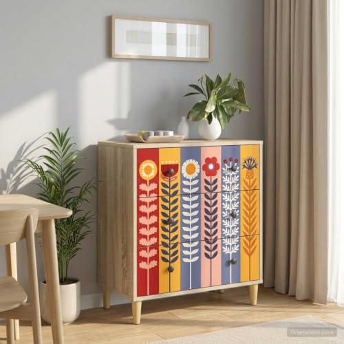 Cómoda moderna rectangular para guardar cosas en el dormitorio creando un ambiente cálido 3
