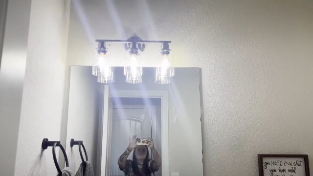 Image of 3-Light Brushed Nickel Vanity Lights, E26 Modern Bathroom Light Fixtures with Clear Glass Shade, Wall Lamps for Mirror Kitchen Hallway Cabinet Living Room Sconces Lights