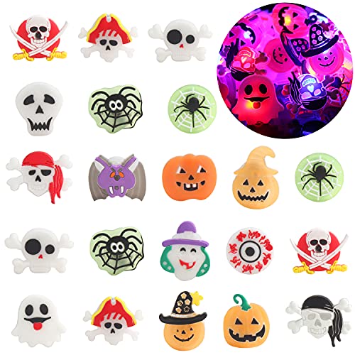 DIYASY Halloween Light Up Rings for Kids,50 Pcs LED Flashing Ring Toys for Halloween Kids Party Favors Prizes and Goodie Bag Fillers