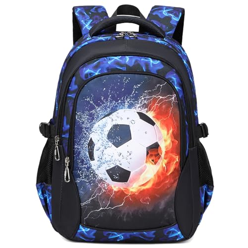 Jumpopack School Backpack for Boys Soccer Backpack for Boys Kids Backpacks for Elementary Middle School Bag for Kids Bookbag,Soccer Print