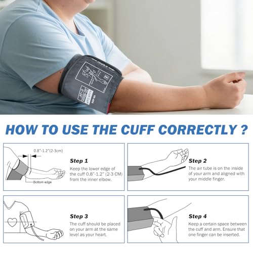 Image of ELERA Extra Large Blood Pressure Cuff (9 inch-24 inch | 22-60cm) - XL Replacement BP Cuff for Big Arms, Compatible with Omron BP Monitors, Adult Cuff Only - 6 Connectors